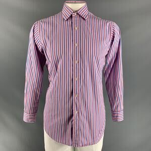 POLO by RALPH LAUREN Size M Lavender and Blue Stripe Cotton Long Sleeve Shirt